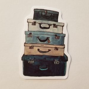 10/$10 Vintage Style Pile of Suitcases Sticker